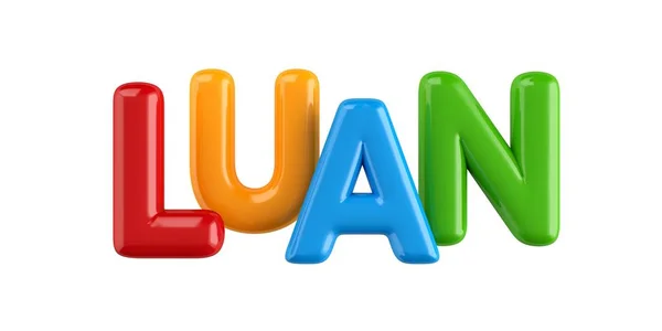 Geïsoleerde colorfull 3d Kid naam ballon lettertype Luan — Stockfoto