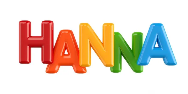 Geïsoleerde colorfull 3d Kid naam ballon lettertype Hanna — Stockfoto