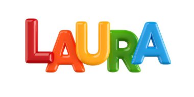 izole Derma 3d çocuk adı balon font Laura