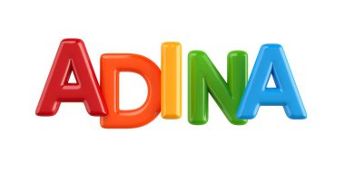 izole Derma 3d çocuk adı balon font Adina