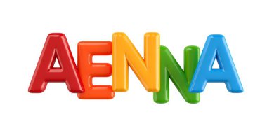 izole Derma 3d çocuk adı balon yazı tipi Aenna