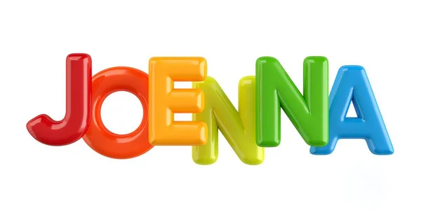 Geïsoleerde colorfull 3d Kid naam ballon lettertype Joenna — Stockfoto