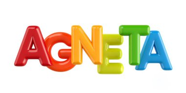 Beyaz arka plan üzerinde 3D Ballon yazı tipi adı