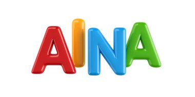 Beyaz arka plan üzerinde 3D Ballon yazı tipi adı