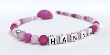 Adı Hanna ile kızlar için pembe emzik Zinciri
