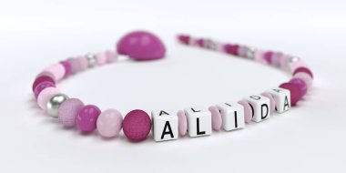 Adı Alida ile kızlar için pembe emzik Zinciri