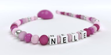 Adı Nele kızlar için pembe emzik Zinciri