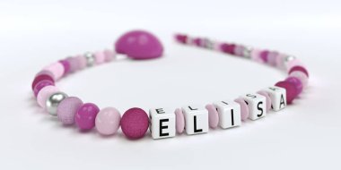 Adı Elisa ile kızlar için pembe emzik Zinciri