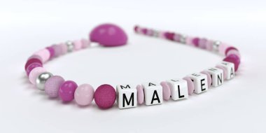 Malena adıyla kızlar için pembe emzik Zinciri