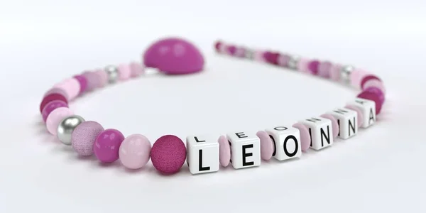 A rózsaszín cumi lánc lányok neve Klotild — Stock Fotó