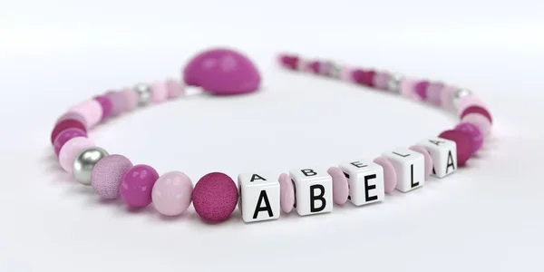 A rózsaszín cumi lánc lányok neve Aberla — Stock Fotó