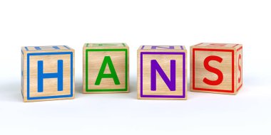 Hans izole ahşap oyuncak küpleri ile harflerle adı