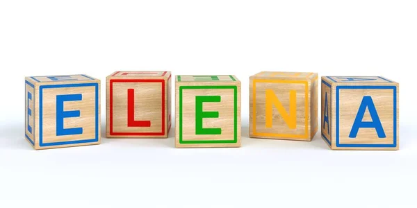 Geïsoleerde houten speelgoed kubussen met letters met naam Louis — Stockfoto