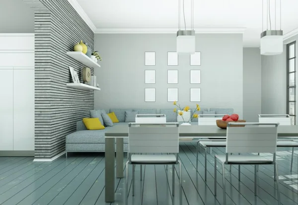 Modern skandinavian iç tasarım oturma odasında beyaz stili