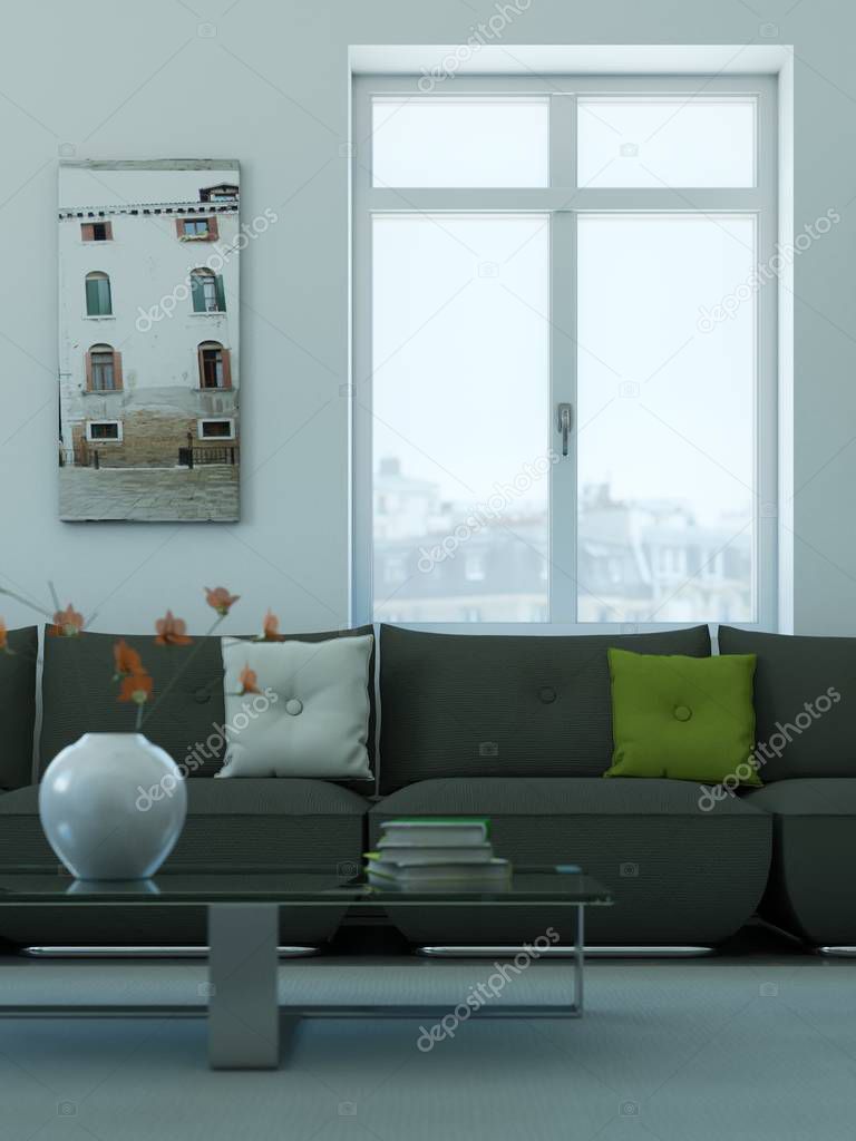 modern skandinavian interior design living room in white style