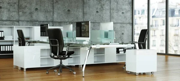 stzlish modern large office interior Design 3d rendering