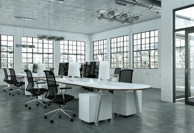 modern minimalist Ofis iç tasarım 3d render