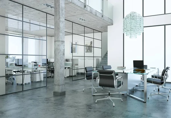 Современный дизайн интерьера конференц-зала. 3d-рендеринг — стоковое фото