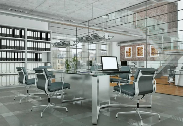 Design interiéru moderní konferenční místnosti. 3D vykreslování — Stock fotografie