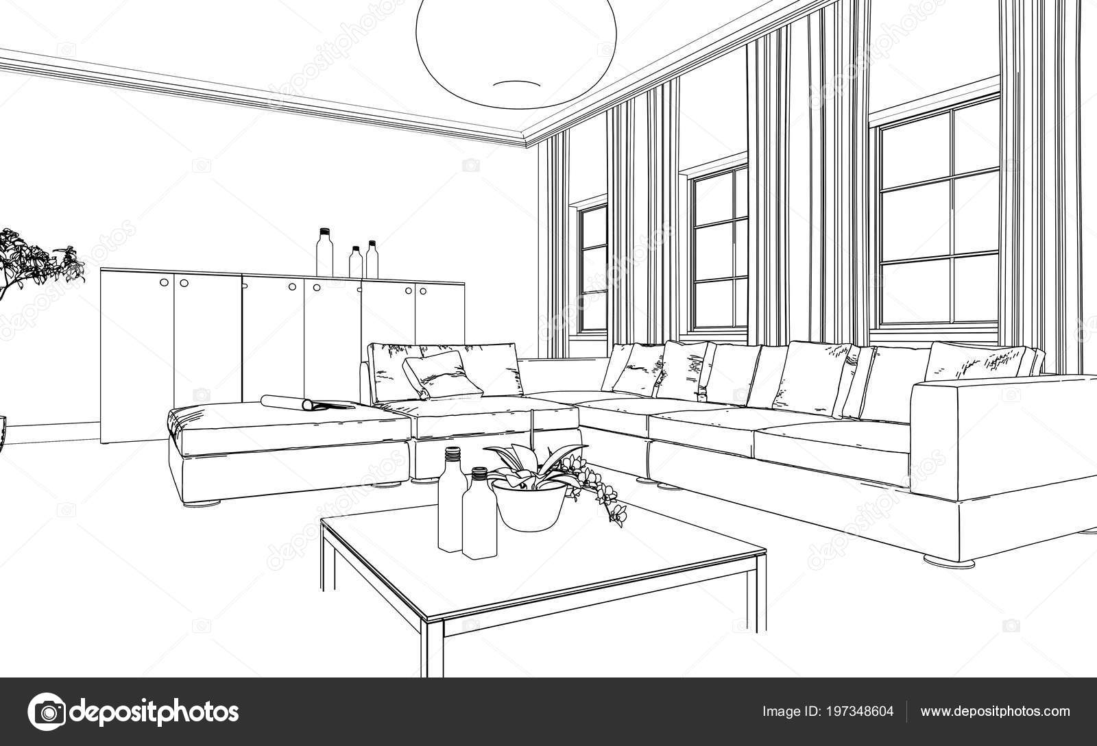 interior design living room custom drawing 197348604