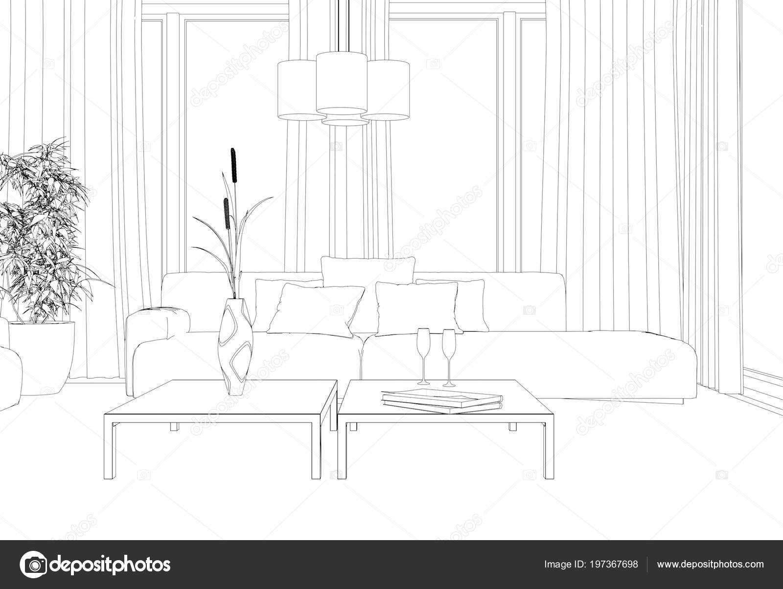 Interieurdesign woonkamer aangepaste tekening — Stockfoto © virtua73 ... Interieurdesign woonkamer aangepaste tekening — Stockfoto © virtua73 ...