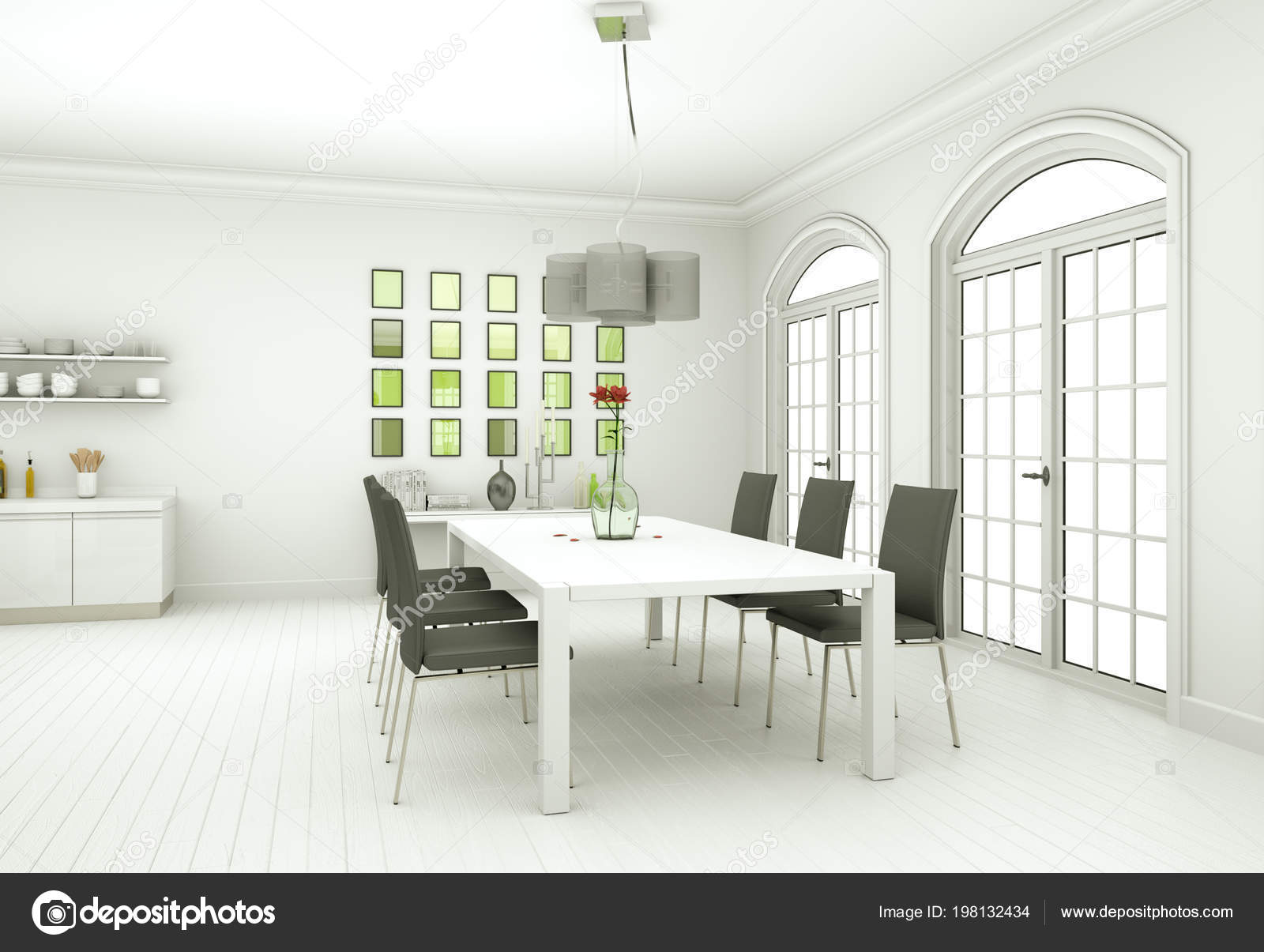 Dining Room Interior Design In Modern Appartment Stockfoto