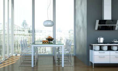 Plaj evinde yemek odası iç tasarım