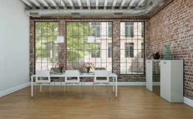 Yemek odası iç tasarım modern daire içinde