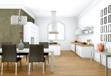 Yemek odası iç tasarım modern daire içinde