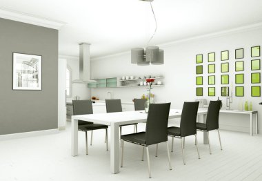 Yemek odası iç tasarım modern daire içinde