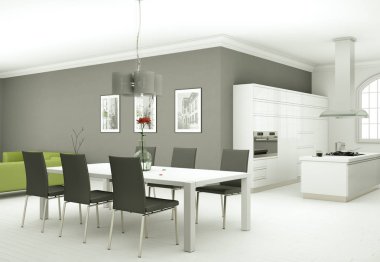 Yemek odası iç tasarım modern daire içinde