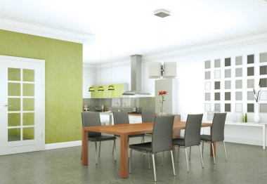 Yemek odası iç tasarım modern daire içinde