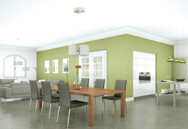 Yemek odası iç tasarım modern daire içinde