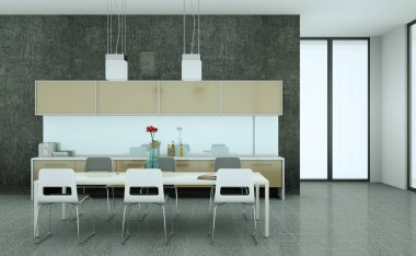 güzel bir tasarım ile bir evde kahverengi modern mutfak