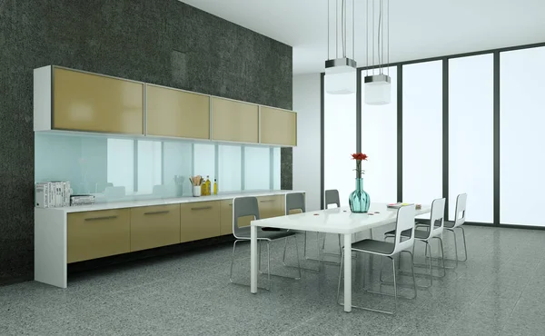 güzel bir tasarım ile bir evde kahverengi modern mutfak