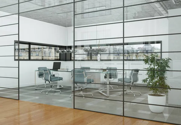 Modern konferans odası iç tasarım. 3D render