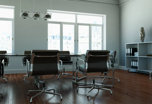 Moderno diseño de interiores de sala de conferencias. renderizado 3d — Foto de Stock
