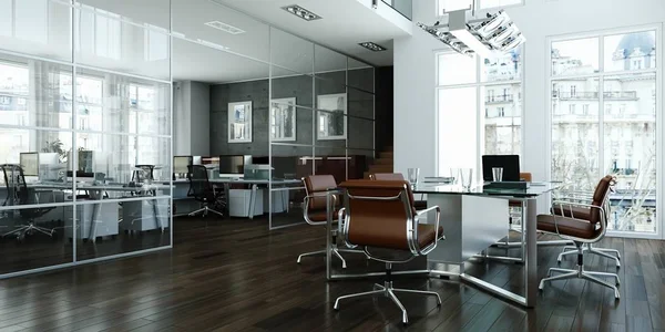 Modern konferans odası iç tasarım. 3D render