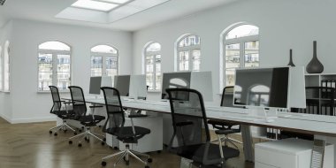 modern minimalist Ofis iç tasarım 3d render