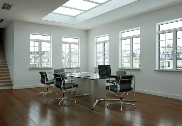 Modern conference room interior design. 3d rendering mock up