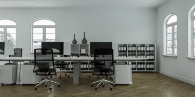 modern minimalist Ofis iç tasarım 3d render