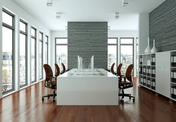 Modern grey office interior Design 3d rendering — Stock Photo, Image