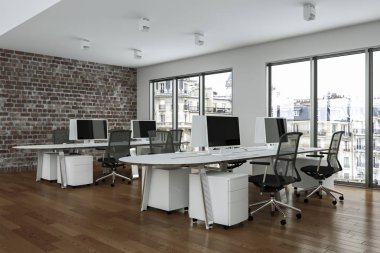 Modern büyük ofis iç tasarım 3d render