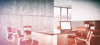 Modern konferans odası iç tasarım. 3D render