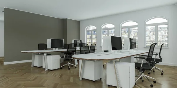 Modern minimalistic office interior Design 3d rendering — Stock Photo, Image