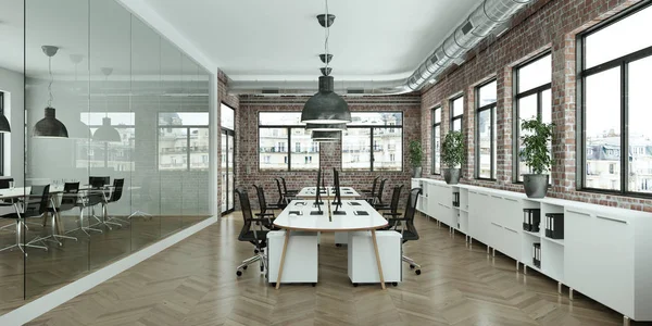 Modern minimalista iroda belsőépítészeti 3d-leképezés — Stock Fotó