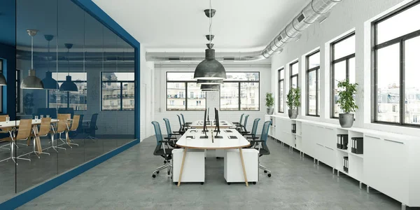 modern minimalist Ofis iç tasarım 3d render