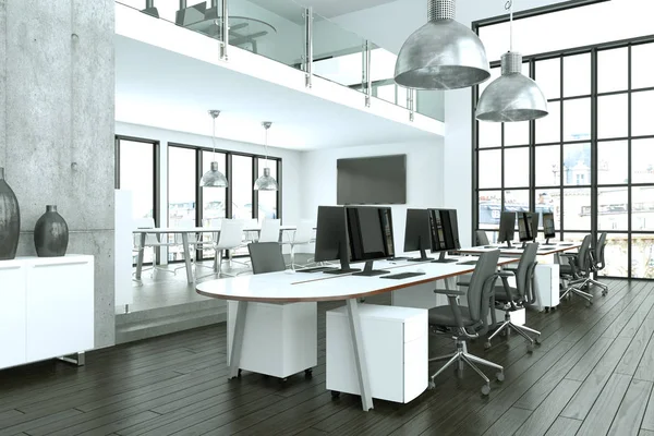 modern minimalist Ofis iç tasarım 3d render