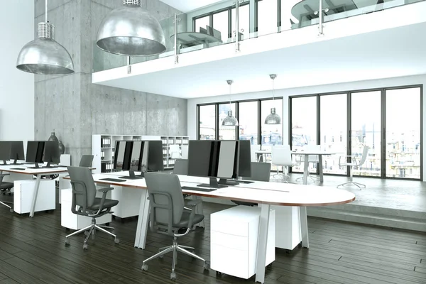 Modern minimalistic office interior Design 3d rendering — Stock Photo, Image