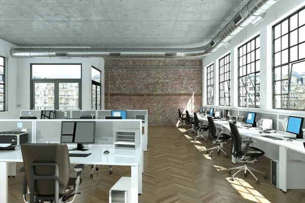 Modern büyük minimalist Ofis iç tasarım 3d render